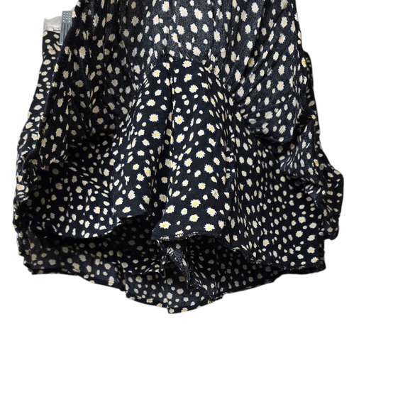 Zara Skort Black Daisy Floral Print Mini Skirt S - Picture 6 of 10
